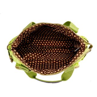 Túi xách hai hộp Kipling vải wax màu xanh chuối