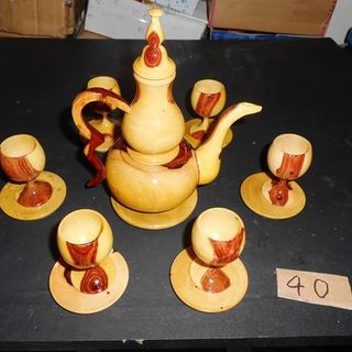 Bình gỗ trắc dây nguyên bộ