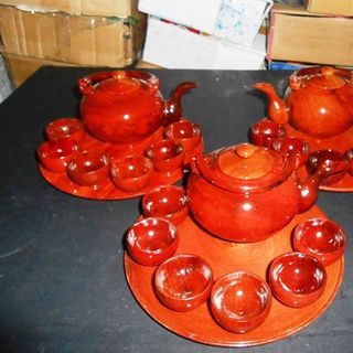 Bình gỗ trắc dây nguyên bộ