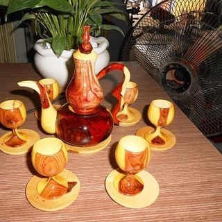 Bình gỗ trắc dây nguyên bộ