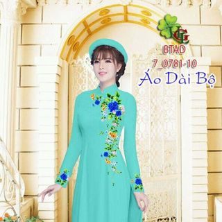 vải áo dài tằm ý loại 1in hình 3d