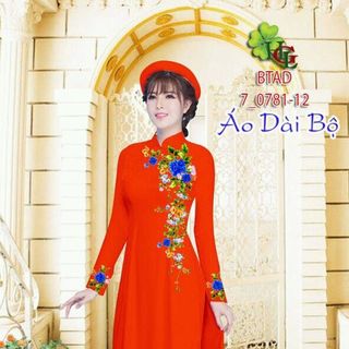 vải áo dài tằm ý loại 1in hình 3d