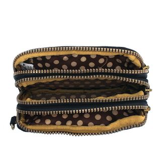 Ví cầm tay Kipling 3 ngăn họa tiết khỉ - màu đen