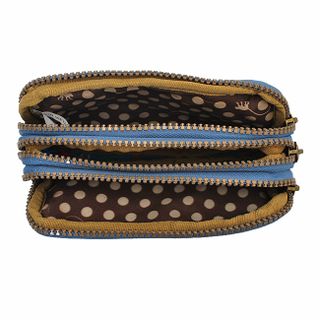 Ví cầm tay Kipling 3 ngăn họa tiết khỉ - màu xanh coban