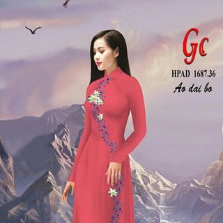 vải áo dài tằm ý in hình 3d