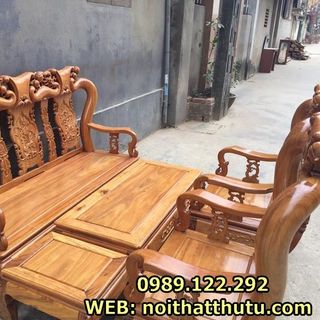 Bộ bàn ghế phòng khách quốc đào tay 10