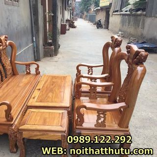 Bộ bàn ghế phòng khách quốc đào tay 10