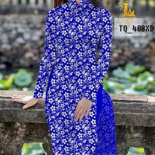 vải áo dài tằm ýlụa nhật in hình 3d