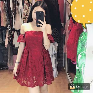đầm ren trễ vai