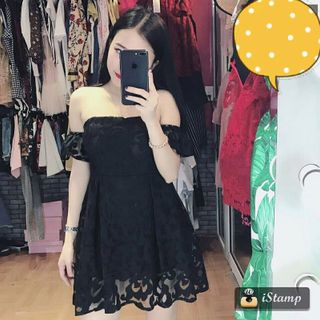 đầm ren trễ vai