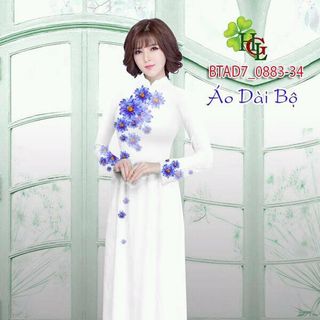 vải áo dài tằm ý in hình 3d