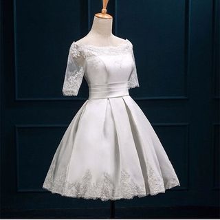 Đầm Xòe Xếp Li Trễ Vai