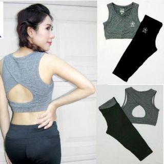 Bộ đồ lửng thể thao nữ khoét giọt nước