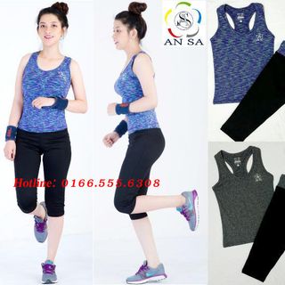 Bộ đồ thể thao lửng nữ in họa tiết