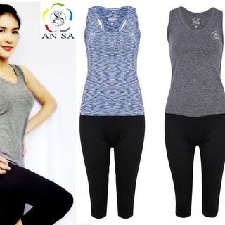 Bộ đồ thể thao lửng nữ in họa tiết