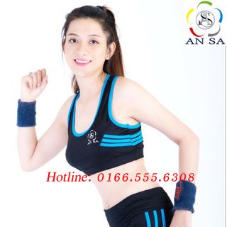 Quần áo thể thao nữ ngắn croptop phối viền