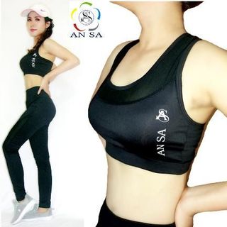 Bộ đồ thể thao nữ quần dài áo bra phối lưới