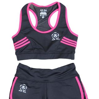 Quần áo thể thao nữ ngắn croptop phối viền