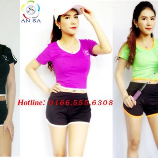 Quần áo thể thao nữ ngắn áo croptop