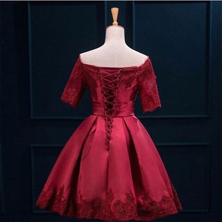Đầm Xòe Trễ Vai Xếp Li