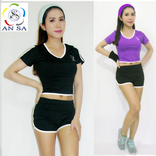 Quần áo thể thao nữ ngắn áo croptop