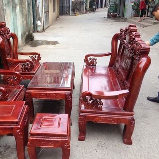 Bộ Nghê Đỉnh tay 10 Gỗ xà cừ