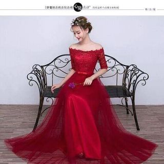 Đầm Xòe Bẹt Vai Dạ Hội