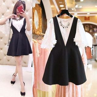 Set Yếm Xòe Áo Ren