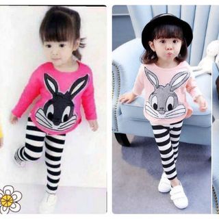 bộ thu cotton hình thỏ cho bé