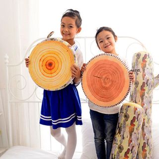 Gối in 3D hình thớ gỗ Big size 40cm