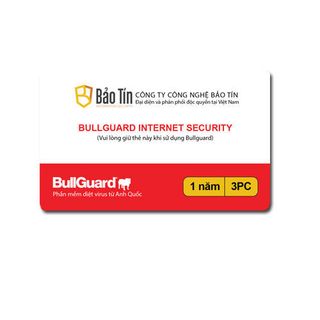 Phần mềm diệt virus BullGuard Internet Security 1 năm 3 máy tính - BIS3U