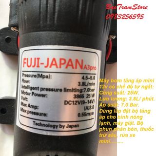 Máy bơm tăng áp mini tự ngắt 12V Fuji - Japan A3Pro