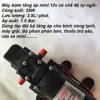 Máy bơm tăng áp mini tự ngắt 12V Fuji - Japan A3Pro