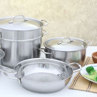 Bộ 5 nồi xửng chảo inox nắp inox Fivestars FS08C giá sỉ