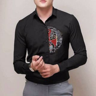 Sơ mi thêu mặt nạ