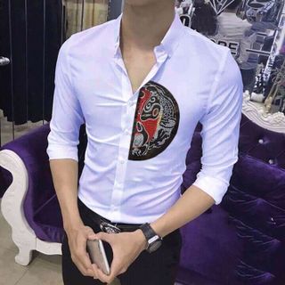 Sơ mi thêu mặt nạ
