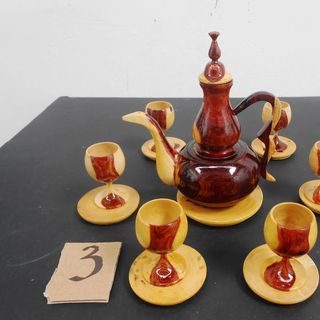 Bộ bình trà gỗ trắc dây