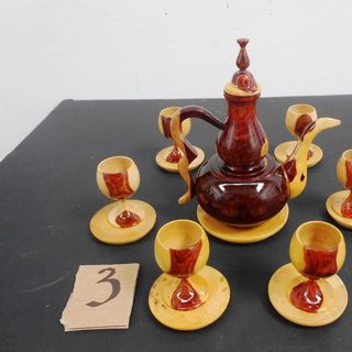 Bộ bình trà gỗ trắc dây