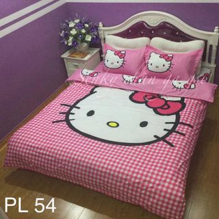 Set chăn ga gối kitty poly cotton