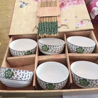 BỘ CHÉN HOA VĂN NHẬT