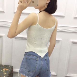 ÁO 2 DÂY LEN CỔ V