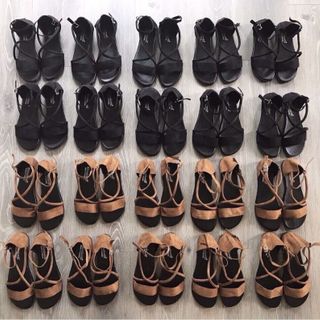 sandal bản ngang dây chéo