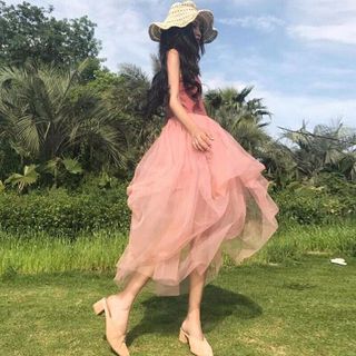 ĐẦM VOAN BỒNG PHỐI ÁO DÂY