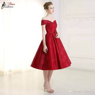 Đầm Xòe Ren Bẹt Vai