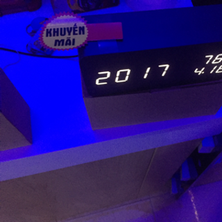Đồng hồ báo thức led gỗ hình chữ nhật Nhiệt độ - Độ ẩm