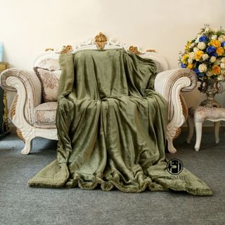 Chăn lông cừu ultimate màu xanh rêu