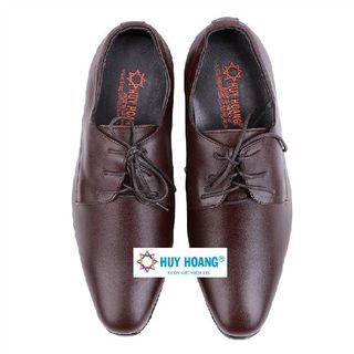 Giày nam tăng chiều cao Huy Hoàng cột dây màu nâu HR7716