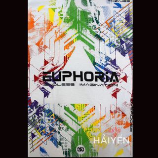 Áo thun OverDose Thái Lan màu trắng in chữ Euphoria trên nền đủ màu T0014