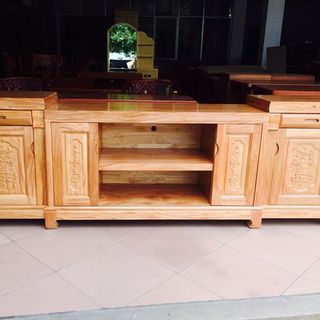 KỆ TI VI NHÔ GỖ XOAN ĐÀO 2M