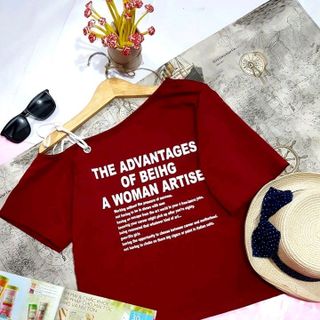 Áo thun nữ vai xéo